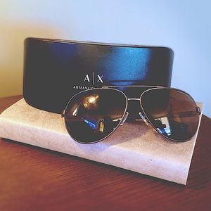 Armani Exchange AX2017S Aviator Sunglasses Black